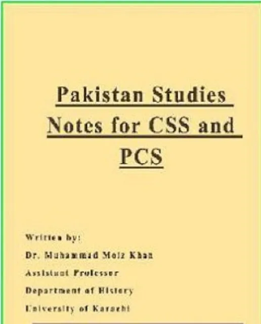 Pakistan Studies Notes Download in Pdf