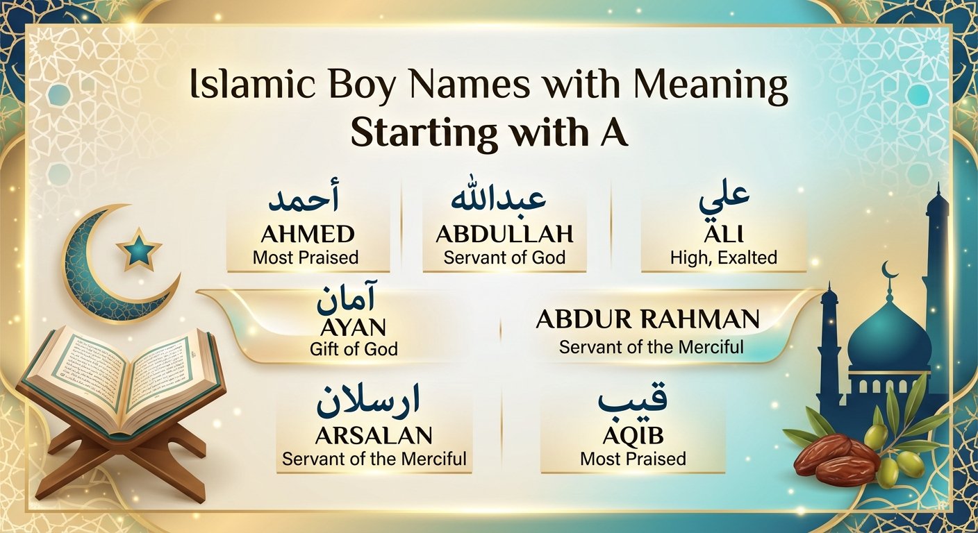 Islamic Boy Names with Meaning Starting with A
