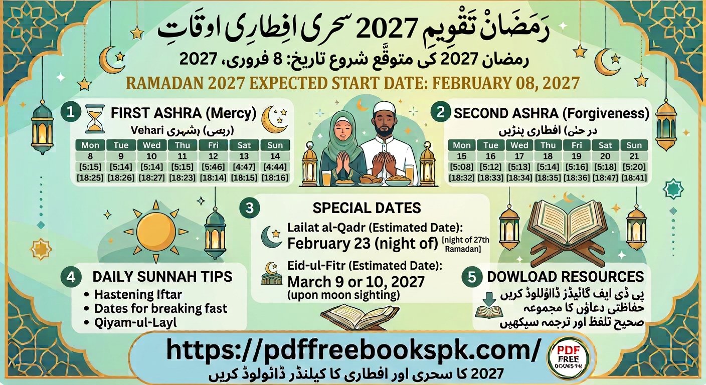 Ramadan Calendar 2027 Sehri Iftar Timings
